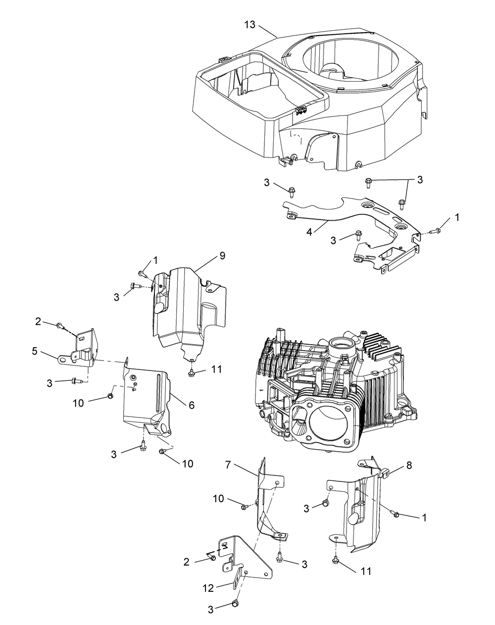 Kohler Zt730-3011 Blower Housing And Baffles Diagram and Parts List for Z-FORCELZ48 (53ATDAGB-53ATDAGB050)(2015) Cub Cadet Lawn Tractor